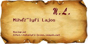 Mihályfi Lajos névjegykártya